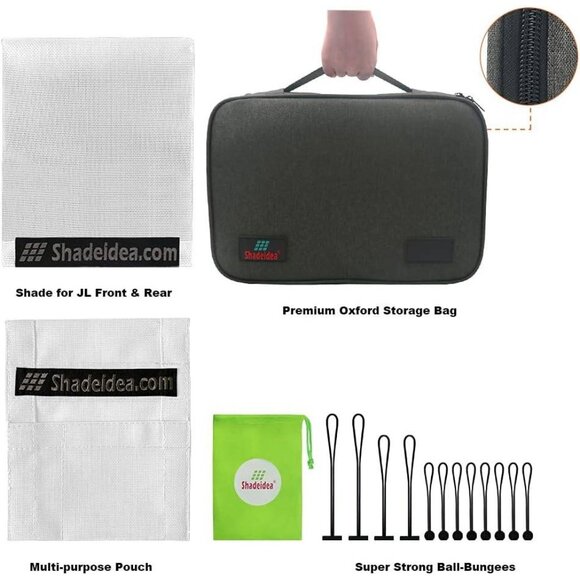 Shadeidea Sun Shade for Jeep Wrangler JL 2-Door (2018–2023)‎ – White Mesh - Picture 6 of 7